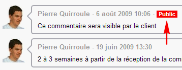 Un commentaire public