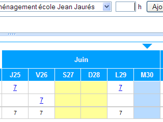 Positionnement du calendrier